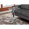 Monarch Specialties Accent Table - Grey With Chrome Metal I 3187